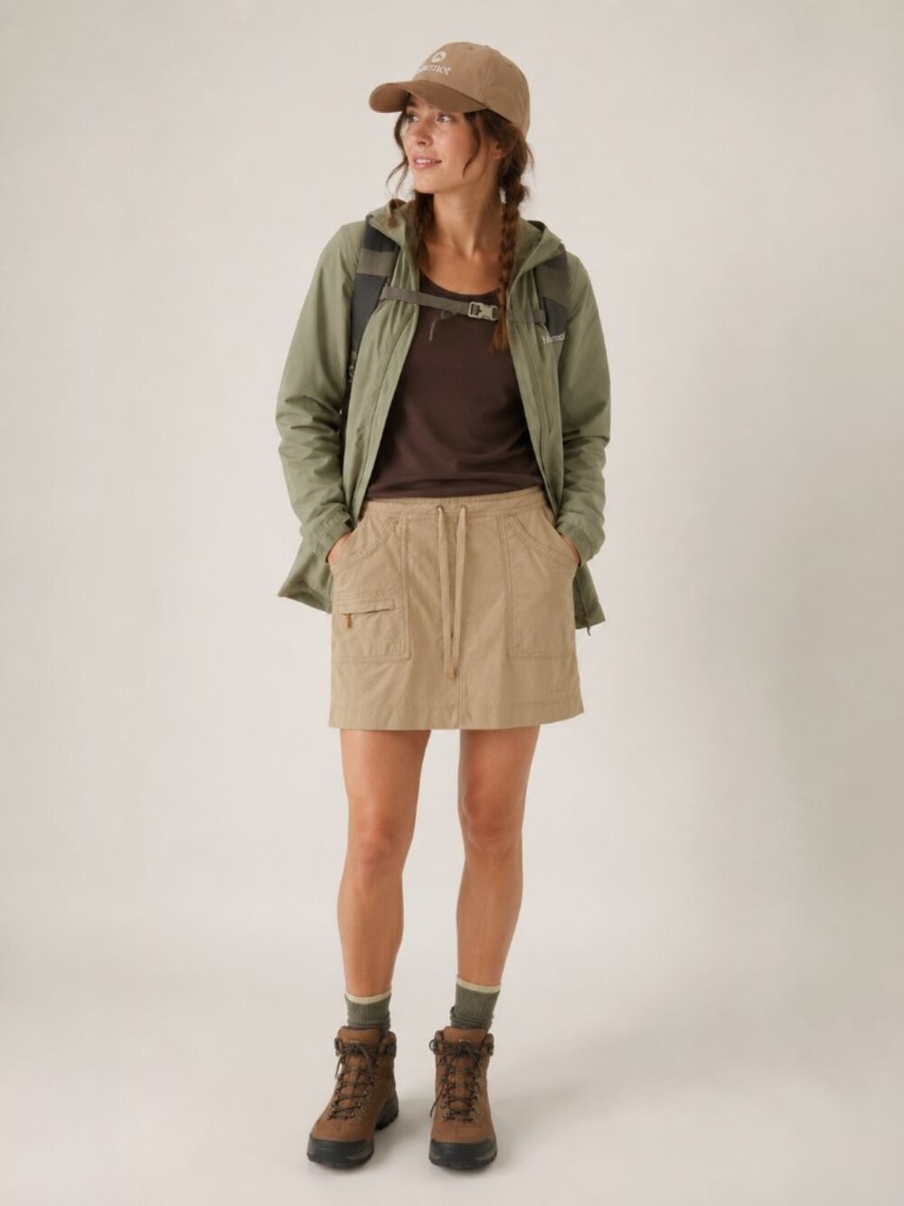 MARMOT Khaki Hiking Utility Skirt Outdoor Gorpcore Campcore Mini Skirt Womens 8